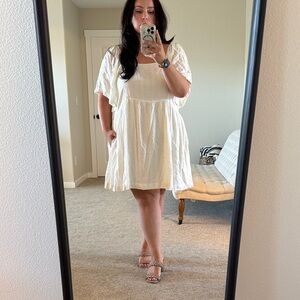 ABLE cream mini dress with pockets!